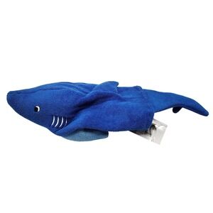 Gymboree Blue Terry Cloth Shark Plush Lovey Toy 2002 Baby Bath Puppet